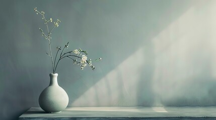 a minimalist image of a beautiful and soulful still life, gorgeous, best. Soft gray background, dramatic light   - obrazy, fototapety, plakaty