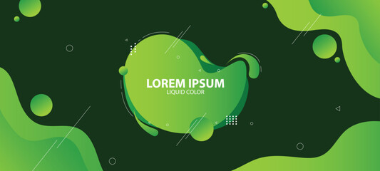 Colorful gradient template banner. Design with liquid shape.