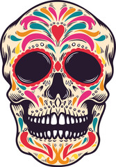 Sugar skulls illustration. Dead day. Dia de los muertos. Design elements for poster, card, flyer, banner. Vector illustration - 779350692