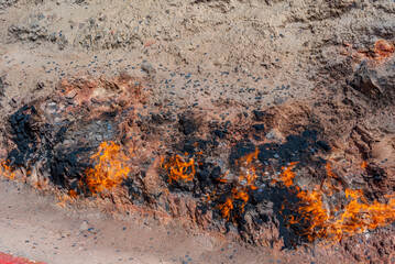 Yanar dag eternal flame in Azerbaijan