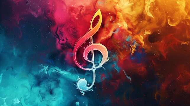Music background with notes, Abstract interpretation of music with space for text