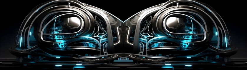 Captivating Symmetrical Mysteries of Futuristic 3D Quantum Electronic Art Fusion