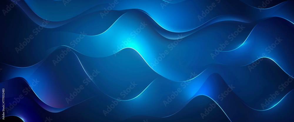 Poster abstract blue background with curved lines vector presentation design, simple shapes, light and shad