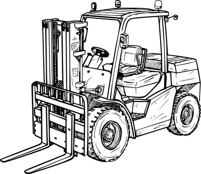 recommend clip art: Forklift line art