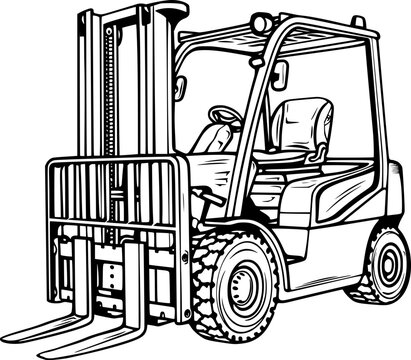 recommend clip art: Forklift vector outline