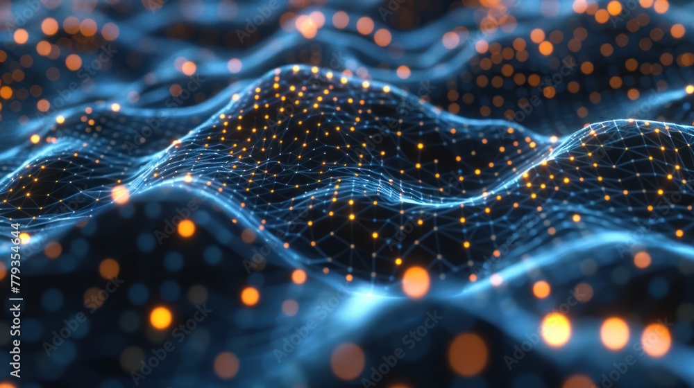 Poster digital neural network, abstract representation , generative ai