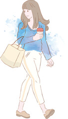 watercolor fashion girl