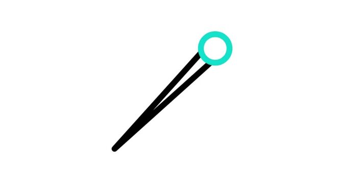 blue push pin icon animation video