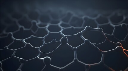 Graphene Molecule Structure in Futuristic Nanotechnology Background - obrazy, fototapety, plakaty