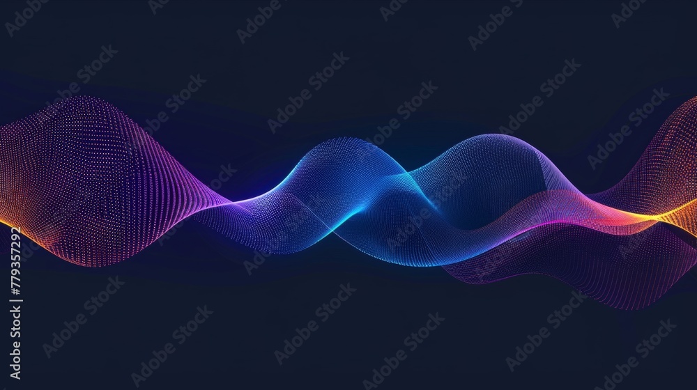 Aufkleber a dynamic wave of colorful light against a black backdrop, creating a striking visual contrast