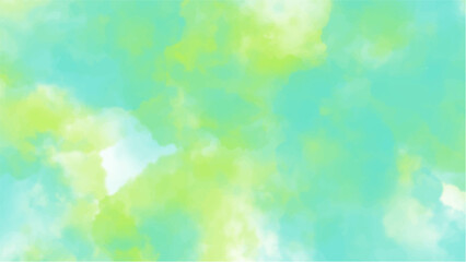 Abstract green watercolor background.Hand painted watercolor. vector