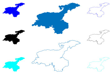 Lake Van (Turkey, Republic of Türkiye) map vector illustration, scribble sketch Van Gölü map