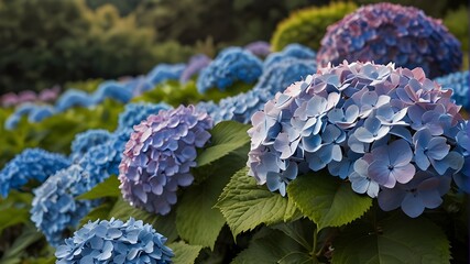 Gorgeous hydrangea garden in Brittany