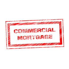 scratched rubber stamp with text Commercial Mortgage,illustration