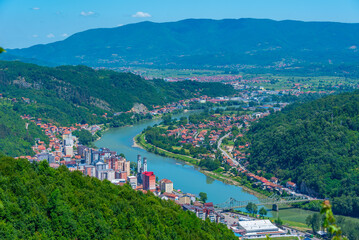 Panorama of Bosnian town Zvornik