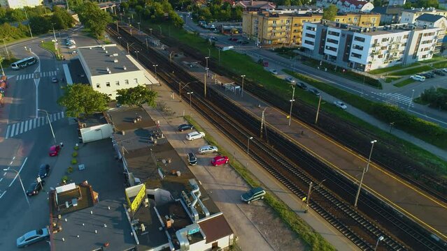 Railway Station Rumia Dworzec Kolejowy Aerial View Poland