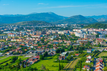Fototapeta premium Aerial view of downtown Podgorica in Montenegro