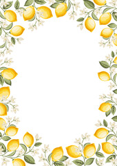 Lemon frame illustration. hand-drawn citrus. - 779359034