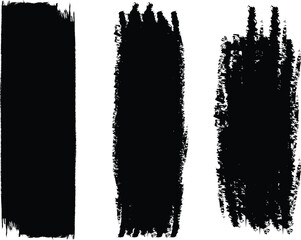 Set of vector grunge black paint brush strokes. Brush collection isolated on white background, Grunge brush design