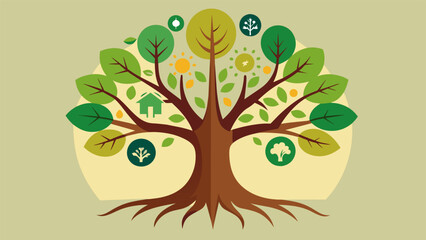 A tree metaphor where the roots represent basic needs such as food and shelter the trunk symbolizes psychological needs such as safety and