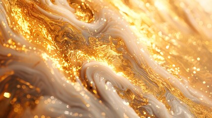 Captivating Golden Swirls A Luxurious Watercolor Masterpiece