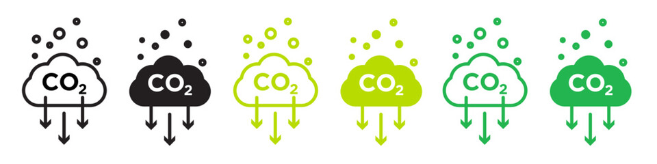 Eco-Friendly CO2 Reduction Icon for a Greener Planet - obrazy, fototapety, plakaty