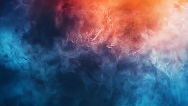 Colorful abstract background of smoke in blue, orange and red colors