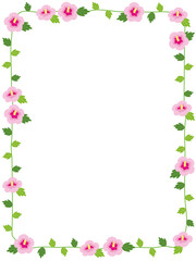 Rose of Sharon flower border illustration
