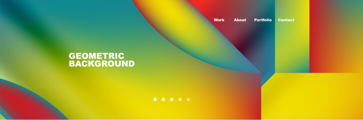 Obraz premium Abstract geometric shapes web design page. Vector Illustration For Wallpaper, Banner, Background, Card, Book Illustration, landing page