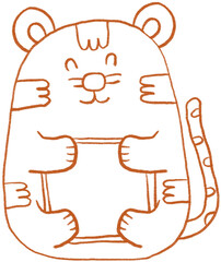 Tiger name tag outline