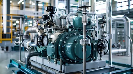Detail the principles behind the operation of a reciprocating compressor and its applications in industrial processes.  - obrazy, fototapety, plakaty