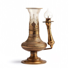 The aesthetics of an antique brass oil lamp