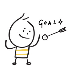 (Goal) Collection of hand drawn business worker icons. Vector illustration. 