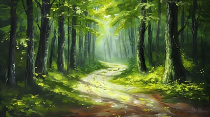 Naklejka premium Mysterious Path in the Woods./n