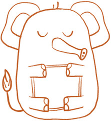 Fototapeta premium Elephant Nan tag outline