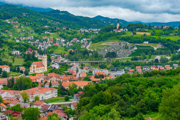 Obraz premium Panorama view of Croatian town Krapina