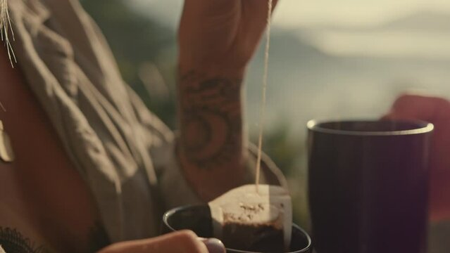 Teabag Dipping in a Cup of Tea