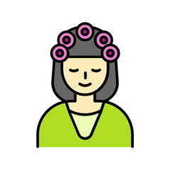 curl your hair icon. fill color icon