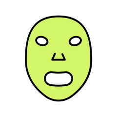 face mask icon. fill color icon