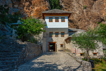 Blagaj Tekke - Historic Sufi monastery built on the cliffs by the water in Bosnia and Herzegovina