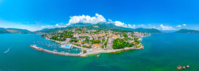 Aerial view of Herceg Novi in Montenegro