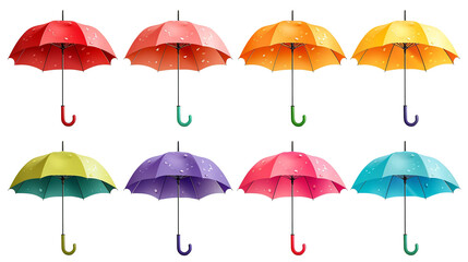 Fototapeta na wymiar Umbrella cartoon set. Rain protection. Autumn accessory isolated illustration