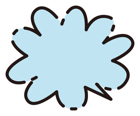 雲形吹き出し　パステル　破線　水色