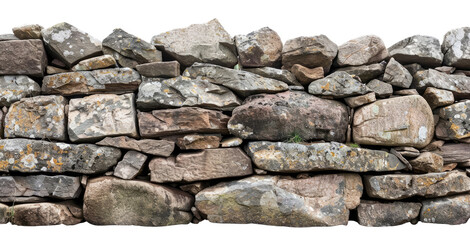 Stone wall isolated on transparent background