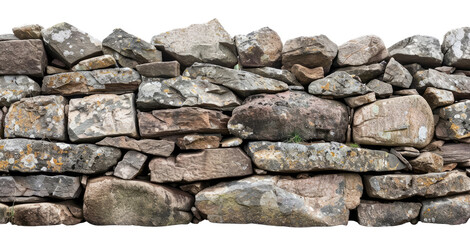 Fototapeta premium Stone wall isolated on transparent background