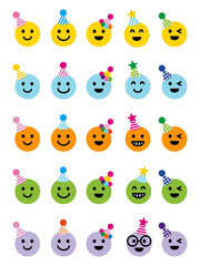 Various congratulatory expression emoticons