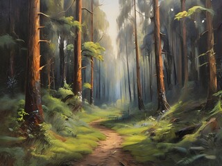 Forest painted with oil paints| landscape oil paint