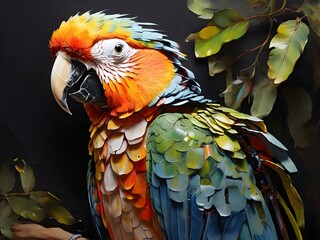 Parrot painted with oil paints| Oil painting art | Landscape oil paint art| Lifestyle |Animal Oil painting art