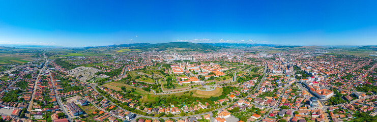 Fototapeta na wymiar Panorama view of Romanian town Alba Iulia