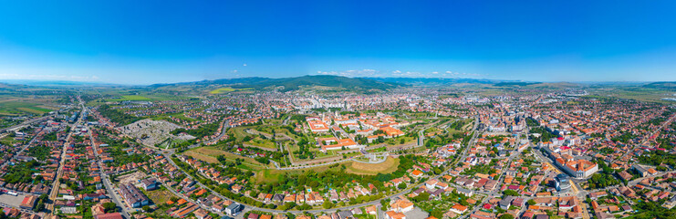 Fototapeta premium Panorama view of Romanian town Alba Iulia